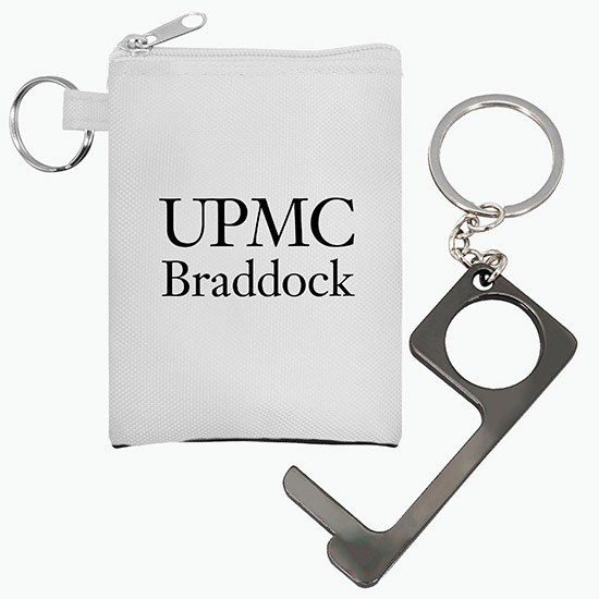 Touch-Free Keyring Tool in Zipper Pouch Set