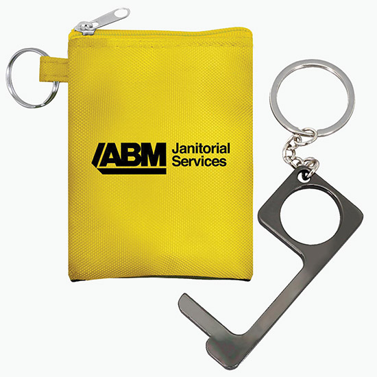Touch-Free Keyring Tool in Zipper Pouch Set