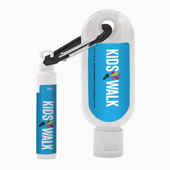 SPF 30 Sunscreen with SPF 15 Lip Balm on Carabiner Clip - 1.9 oz