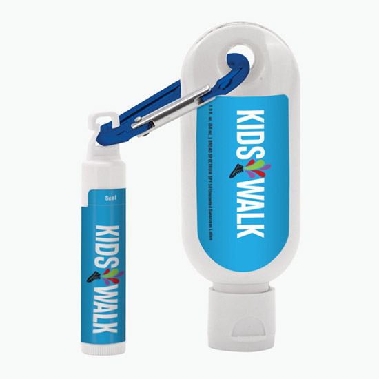 SPF 30 Sunscreen with SPF 15 Lip Balm on Carabiner Clip - 1.9 oz