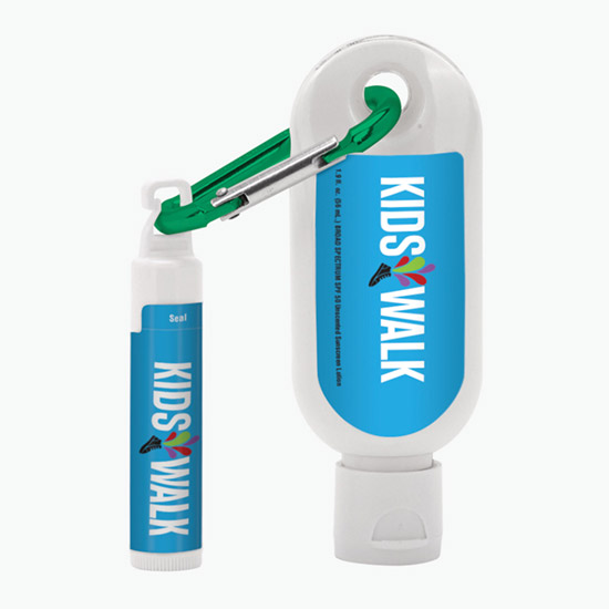SPF 30 Sunscreen with SPF 15 Lip Balm on Carabiner Clip - 1.9 oz