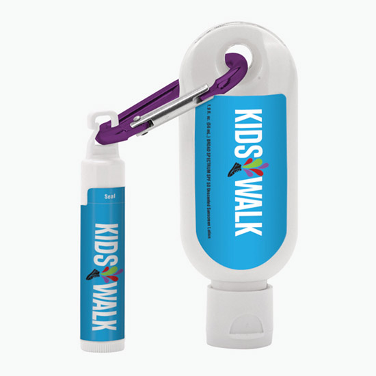 SPF 30 Sunscreen with SPF 15 Lip Balm on Carabiner Clip - 1.9 oz