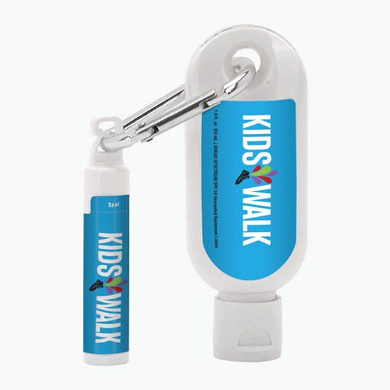 SPF 30 Sunscreen with SPF 15 Lip Balm on Carabiner Clip - 1.9 oz