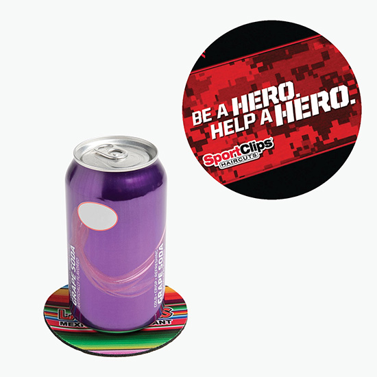 Full Color Round Rubber Back Coaster - 24-Hour Production