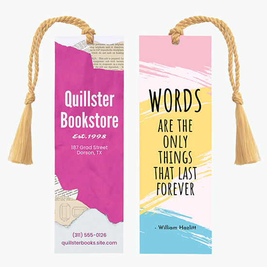 Tassel Bookmark - 1-3/4 x 5-1/2 - 2-Sided