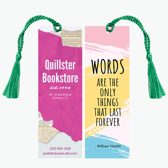 Tassel Bookmark - 1-3/4 x 5-1/2 - 2-Sided