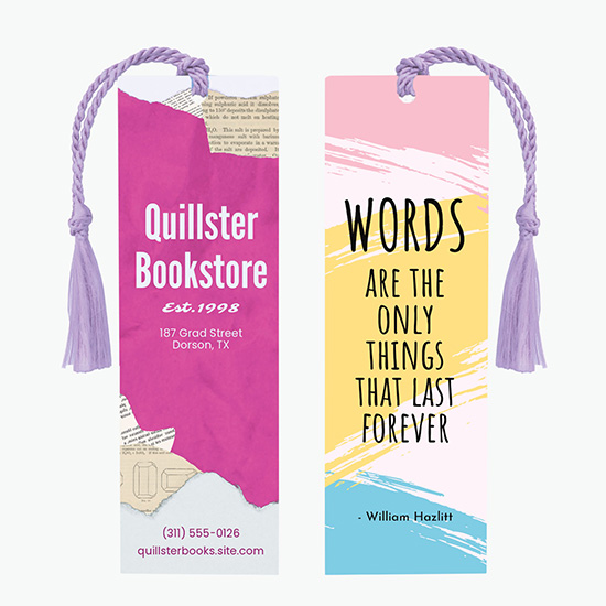 Tassel Bookmark - 1-3/4 x 5-1/2 - 2-Sided