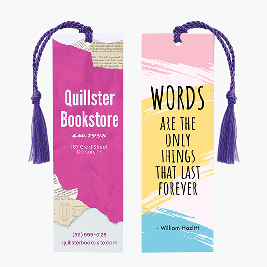 Tassel Bookmark - 1-3/4 x 5-1/2 - 2-Sided