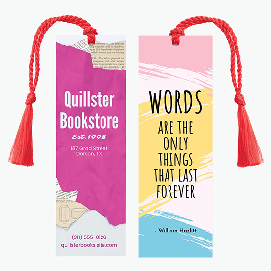 Tassel Bookmark - 1-3/4 x 5-1/2 - 2-Sided