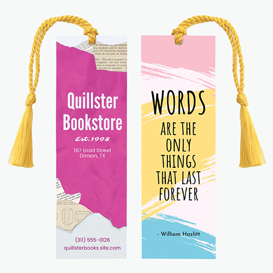 Tassel Bookmark - 1-3/4 x 5-1/2 - 2-Sided