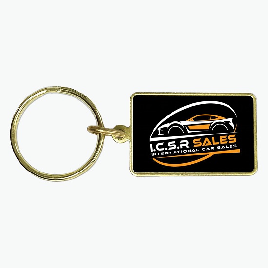 USA Brass Metal Key Tag - Rectangle