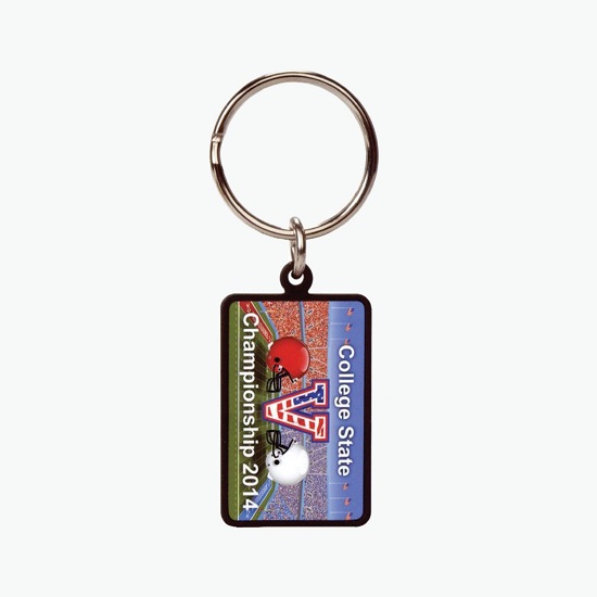 USA Black Metal Key Tag - Rectangle