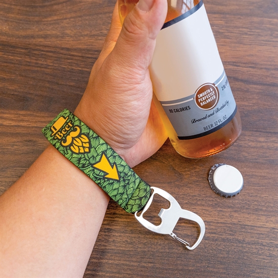 Neoprene Wristband Bottle Opener and Key Holder