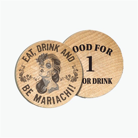 Full Color Wooden Coin - 2-Sided