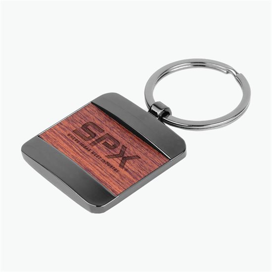 Bolton Square Wood Keychain
