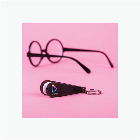 Opty Eye Glass Cleaner Keychain - Full Color