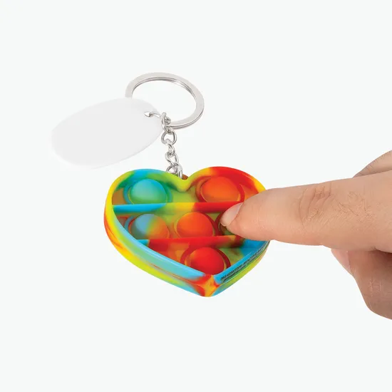 Push Pop Bubble Keychain - Heart - 24-Hour Production