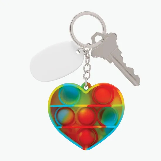 Push Pop Bubble Keychain - Heart - 24-Hour Production