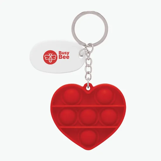 Push Pop Bubble Keychain - Heart - 24-Hour Production