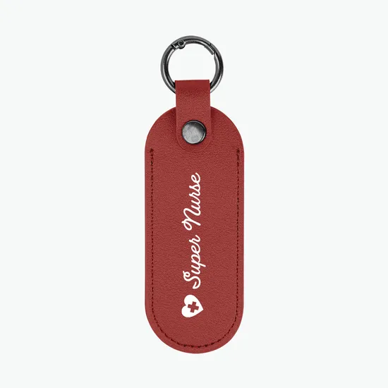 Bates Leatherette Key Tag with Carabiner - 24-Hour Production