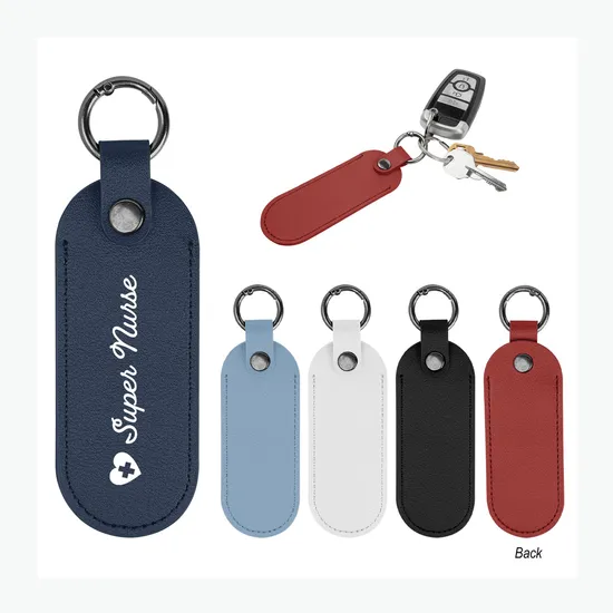 Bates Leatherette Key Tag with Carabiner - 24-Hour Production