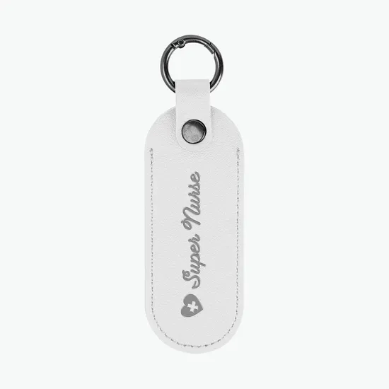 Bates Leatherette Key Tag with Carabiner - Debossed