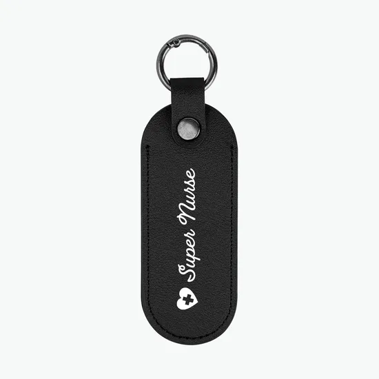 Bates Leatherette Key Tag with Carabiner