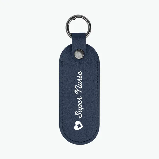 Bates Leatherette Key Tag with Carabiner