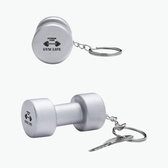 Dumbbell Shape Stress Ball Keychain - 24-Hour Production