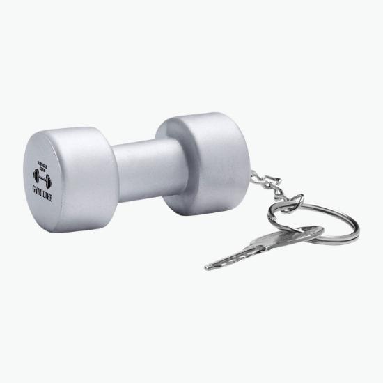 Dumbbell Shape Stress Ball Keychain - 24-Hour Production