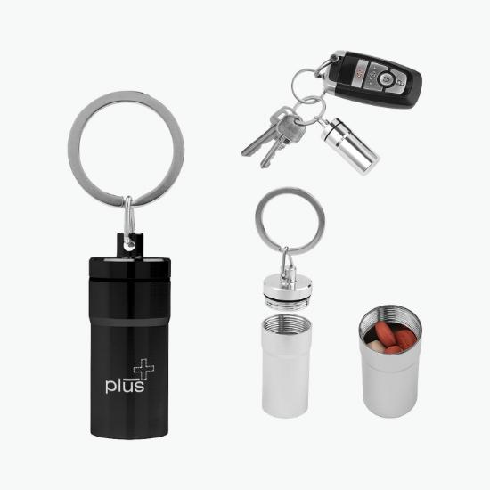 Aluminum Pill Holder Keychain