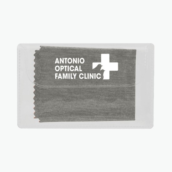 Heathered Microfiber Cleaning Cloth in Pouch