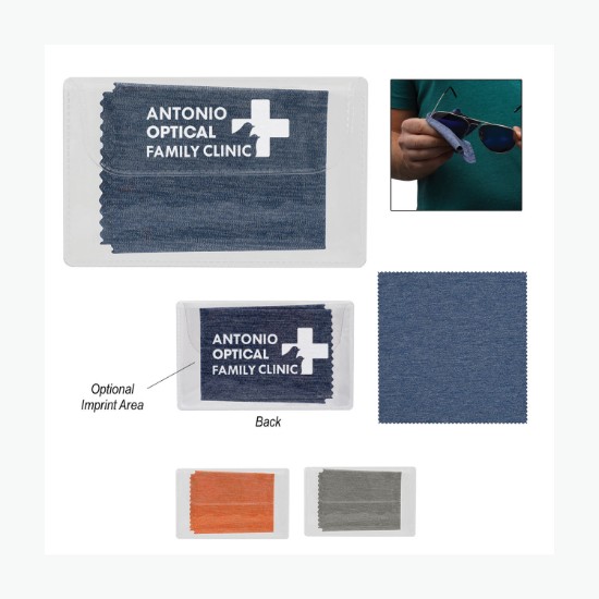 Heathered Microfiber Cleaning Cloth in Pouch