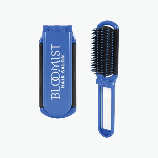 Quick Fix Folding Hairbrush with Mirror
