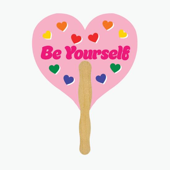 Pride Heart Glued Hand Fan
