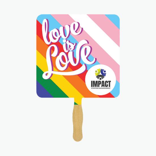 Pride Square Glued Hand Fan