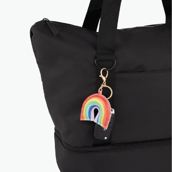 Rainbow Leatherette Keychain Bag Tag
