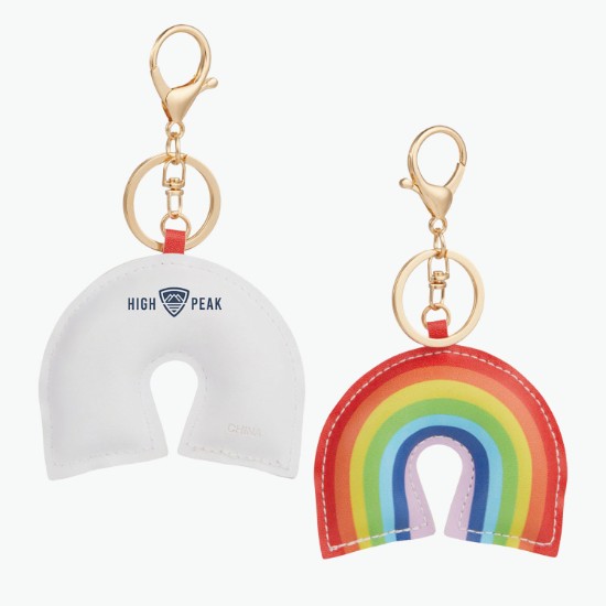 Rainbow Leatherette Keychain Bag Tag