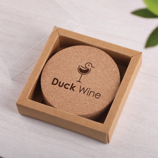 Cork Coaster Set in Box - Set of 4