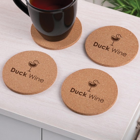 Cork Coaster Set in Box - Set of 4