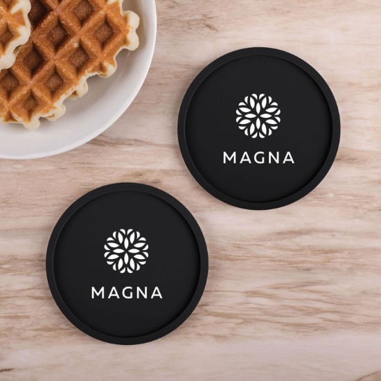 Grippy Round Silicone Coaster Set in Box - Set of 2