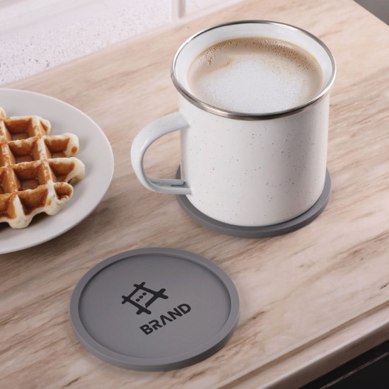 Grippy Round Silicone Coaster Set in Box - Set of 2
