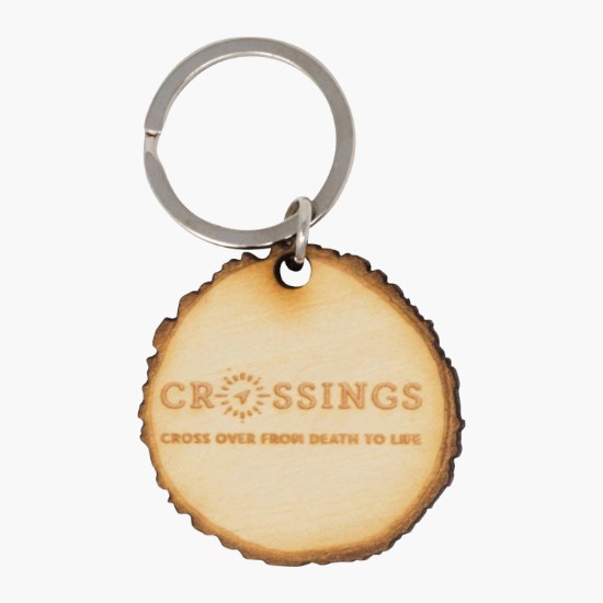 Wood Log Cut Keychain