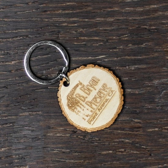 Wood Log Cut Keychain