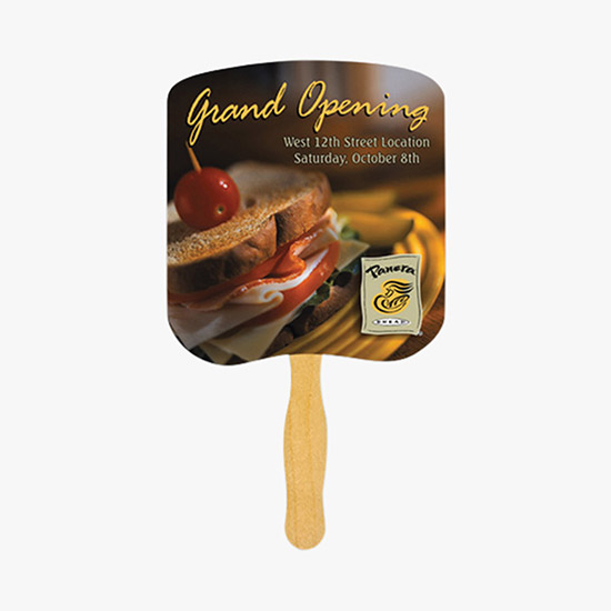 Sandwiched Fan with Wooden Handle