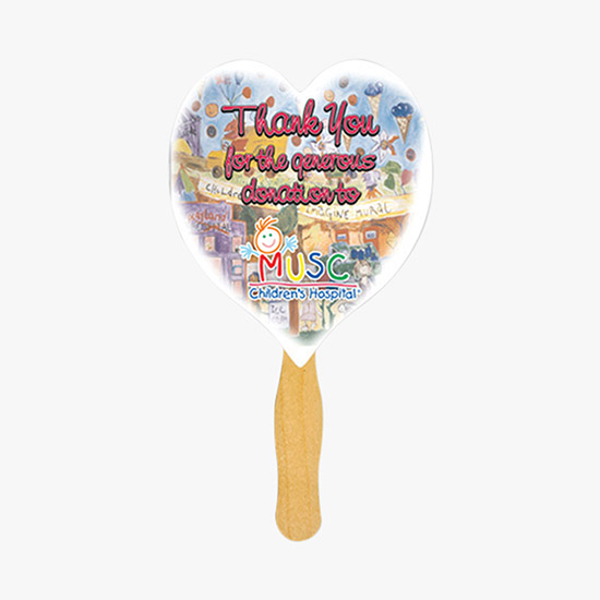 Sandwiched Fan with Wooden Handle