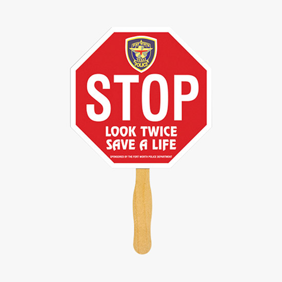 Sandwiched Fan with Wooden Handle