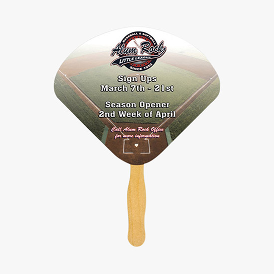 Sandwiched Fan with Wooden Handle