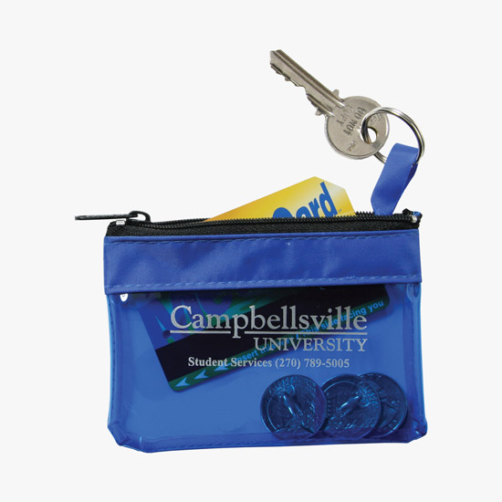 Key Ring Zippered Translucent Pouch