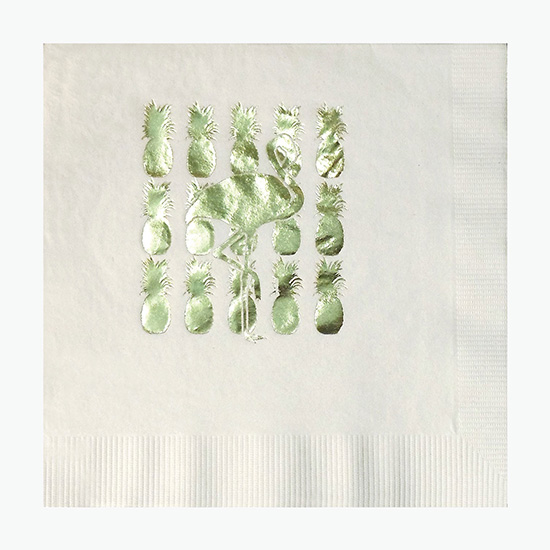 Foil Stamped White Luncheon Napkin - 3 Ply